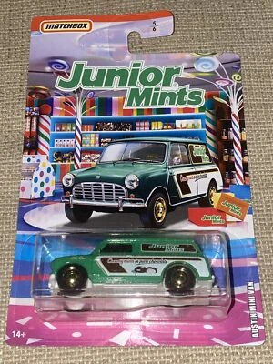 🔥Matchbox Green Austin Mini Van Junior Mints Candy car #5/6 2020🔥 - Image 1 of 4