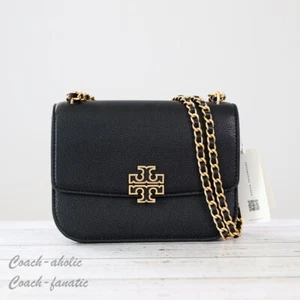 NWT Tory Burch Britten Small Adjustable Shoulder Bag Leather Crossbody in Black - Picture 1 of 12