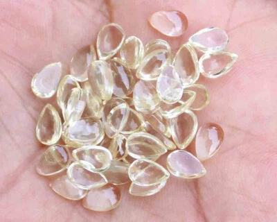 43.9 Ct Lemon Color Natural Yellow Labradorite Pear Cabochon Loose Gems 48 Pcs - Image 1 of 4