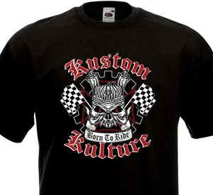 T-Shirt KUSTOM KULTURE Motor Chopper Totenkopf Custom Biker Ride Rock'n'Roll - Bild 1 von 1