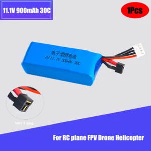 11.1V 900mAh Li-PO Battery Mini T-plug for DNA250 TI200 DR200 RC Helicopter FPV - Picture 1 of 7
