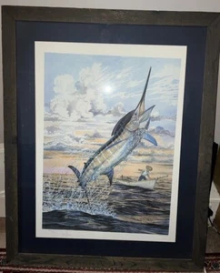 Guy Harvey Signed “Santiago’s Finest Hour ” Print Limited Edition 525/750 - Picture 1 of 5