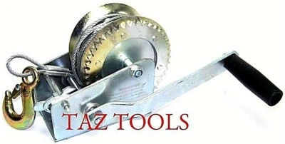 2000lb Hand Winch Steel Cable Hand Crank ATV Trailer Boat power Heavy Duty  - Image 1 of 2