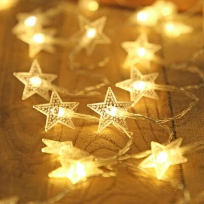 USB Power LED Star Snowflake Ball Garland Lights Fairy String Waterproof Outdoor - Image 1 of 4