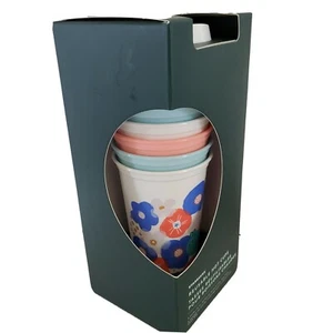 Starbucks Spring 6 Reusable Cups Lids Bunnies Eggs Chicks Flowers NEW - Picture 1 of 8