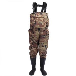 Bootfoot Chest Waders 2-Ply Nylon PVC Waterproof Fishing Hunting Cleated Sole - Picture 1 of 9