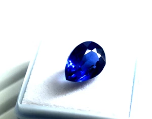 Loser Edelstein facettierter Stein natürlicher Tansanit 8,05 ct blau Birnenschliff zertifiziert - Bild 1 von 4