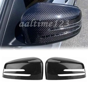 2x Carbon Fiber Style Side Rear Mirror Cover For Benz W204 W176 W212 CLA250 AI - Picture 1 of 7