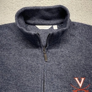 University of Virginia Camp David Pullover Sweater Mens 2XL Blue 1/4 Zip XXL - Picture 1 of 12