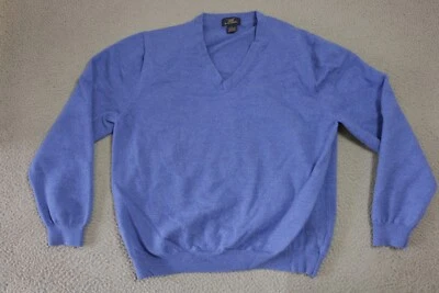 Brooks Brothers 346 Sweater Women Large Blue Stretch Long Sleeve V-Neck Pullover - Image 1 of 4