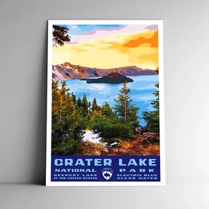 Crater Lake National Park Travel Poster / Postcard Oregon USA Multiple Sizes - Picture 1 of 4