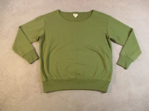 L AGENCE Kimora Off Shoulder Top Sweat Shirt Pullover Damen Olivgrün Made USA - Bild 1 von 14