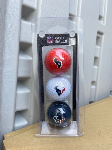 NFL Houston Texans Regulation Size Golf Balls, 3 Pack, Full Color Durable Cover