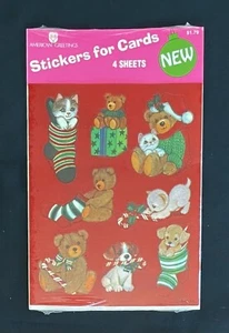 CHRISTMAS 10 PACKS/40 SHEETS American Greetings Animal Stickers FACTORY SEALED - Picture 1 of 4