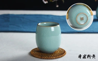 Recién Listado 160 ml Una Taza de Té Hermano Horno Crackle Esmalte Porcelana Juego Azul Foto 1 de 4