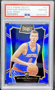 Kristaps Porzingis 2015-16 Panini Select Blue Prizm Rookie RC /249 PSA 10
