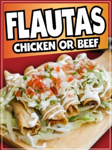 Flautas Decal Window Sticker Truck Concession Vinyl Restaurant Flautas Sign - Picture 1 of 5