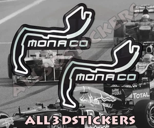 2 x Pegatina Relieve 3D Circuito Monaco 6x5 cm - Picture 1 of 1