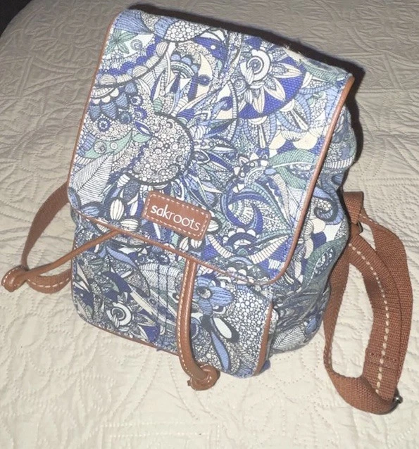 Sakroots Mochila Monedero Azul y Blanco 11x10” Artist Circle Excelente Estado Foto 1 de 4