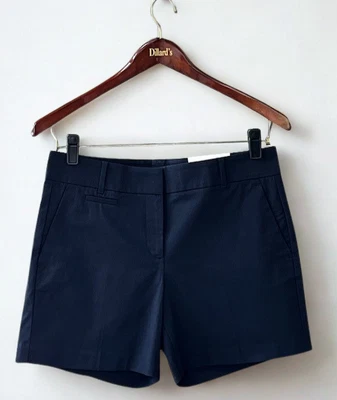  Navy Blue Metro Shorts Size 8 NWT ANN TAYLOR Flat Front inseam 6 in - Image 1 of 4