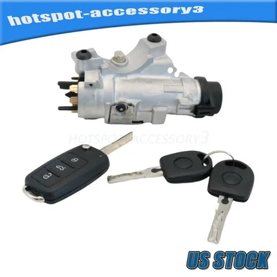 For Audi 00-06 TT Ignition Lock Cylinder Assembly With Key Shells 4B0905851P USA - Image 1 of 4