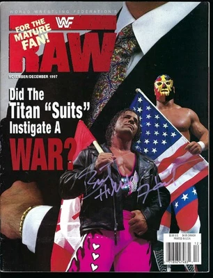 EB3481  BRET THE HITMAN HART signed Vintage Wrestling Magazine  w/COA - Image 1 of 4