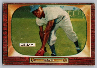 Bowman #98 Jim 'Junior' Gilliam Brooklyn Dodgers 1955 Foto 1 de 3