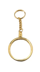 Key Chain 1 Gold Color Chip Holder Poker or Casino NEW Brass * - Picture 1 of 1