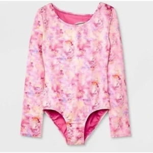 Cat & Jack Pink Splatter Long Sleeve Dance Gymnastics Leotard Size XL (14/16). - Picture 1 of 6
