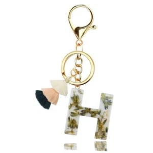 Initial Keychain Cute Letter Key Chain Backpack Accessories White Bag White-h - Picture 1 of 7