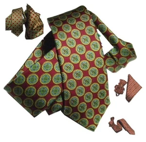 Bordeaux Krawatte Slim Seidenprint Handmade In Italien Seidenhaut Krawatte - Picture 1 of 7