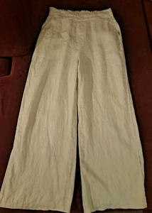 Cremieux Leinenhose Damen XS hellbraun Knöchelschlitze Strand Kreuzfahrt Küste Lagenlook - Bild 1 von 12