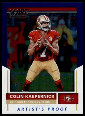 Colin Kaepernick #212 2017 Score Blue Artist's Proof San Francisco 49ers SP /35 - Image 1 of 3