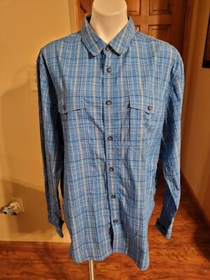 Royal Robbins Standard Fit  Blue Plaid Button-Front  XL - Image 1 of 4