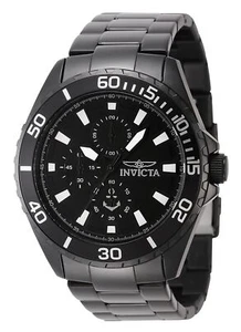 Invicta Ocean Voyage cronógrafo acero inoxidable esfera negra 46284 reloj para hombres - Imagen 1 de 3