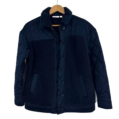 Chaqueta Sherpa Style & Co. Para Mujer Talla PM Petite Mediana Azul Mixta Nueva Foto 1 de 4