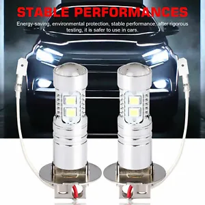 2Pcs H3 LED Bulb Headlight Car Fog Light White 6000K 100W Super Bright Canbus GB - Picture 1 of 9