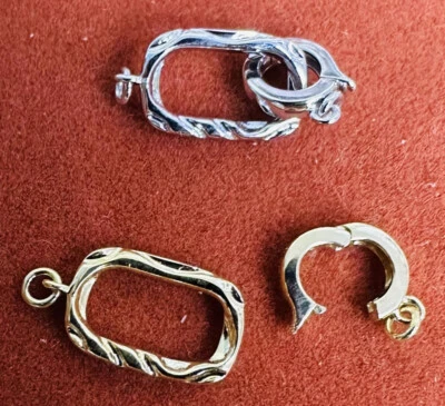 Pure AU750 18K Solid Gold Ring Clasp For Bracelet Necklace Jewelry DIY Findings - Image 1 of 4