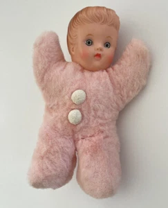 Vintage Pride of America Douglas Kuscheltiere Bonnie Puppe rosa Gummi Gesicht 60er - Bild 1 von 5