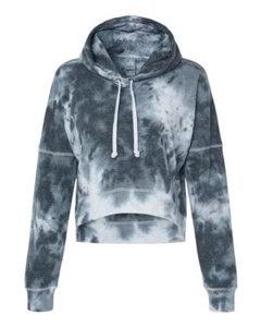 J. America 8853 Women Crop Hooded Sweatshirt - Picture 1 of 8