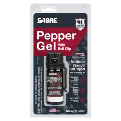 Sabre MK3-CFTG-BC Crossfire Pepper Gel Strength Belt Clip Deploys Any Position