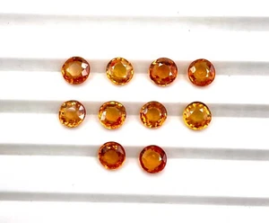 Natural Orange Sapphire Round Cut Loose Gemstone 2 Pcs 5 MM 1 CT - Picture 1 of 7