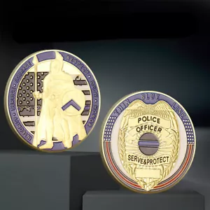 Shiny Armor Gift Police Blue Lives Matter Law Coins Collection Challenge Coin - Picture 1 of 6