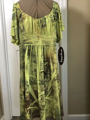 Women’s “Believe” Brand Light Green, Floral Print, Dress XL - Image 1 of 4