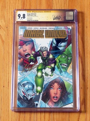 IMAGE UNITED #1 GOLD FOIL EDITION CGC SS 9.8 Signature signed Rob Liefeld POP 6 - Image 1 of 3
