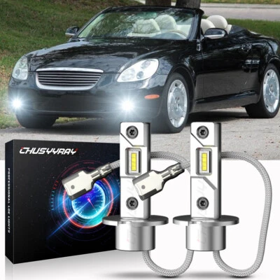 Para 2002-2003 2004 2005 Lexus SC430 2 piezas H3 LED bombillas antiniebla 6000 k blancas Foto 1 de 4