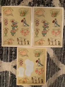 Punze 1982 Vintage 25 Aufkleber lustige dumme Tiere Nadelstreifen Nashorn Schweine Hund - Bild 1 von 6