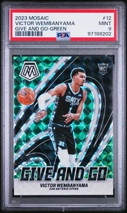 2023-24 Panini Mosaic Basketball Victor Wembanyama Give And Go Green RC PSA 9 - Bild 1 von 2