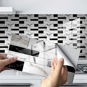 24Pcs Waterproof Peel and Stick Backsplash Tile Sticker Self-adhesive Home Decor - Picture 1 of 8
