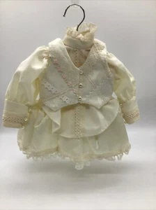 Vintage Handmade Cream Color Victorian Style Lace 3 Pc. Doll Outfit - Picture 1 of 24